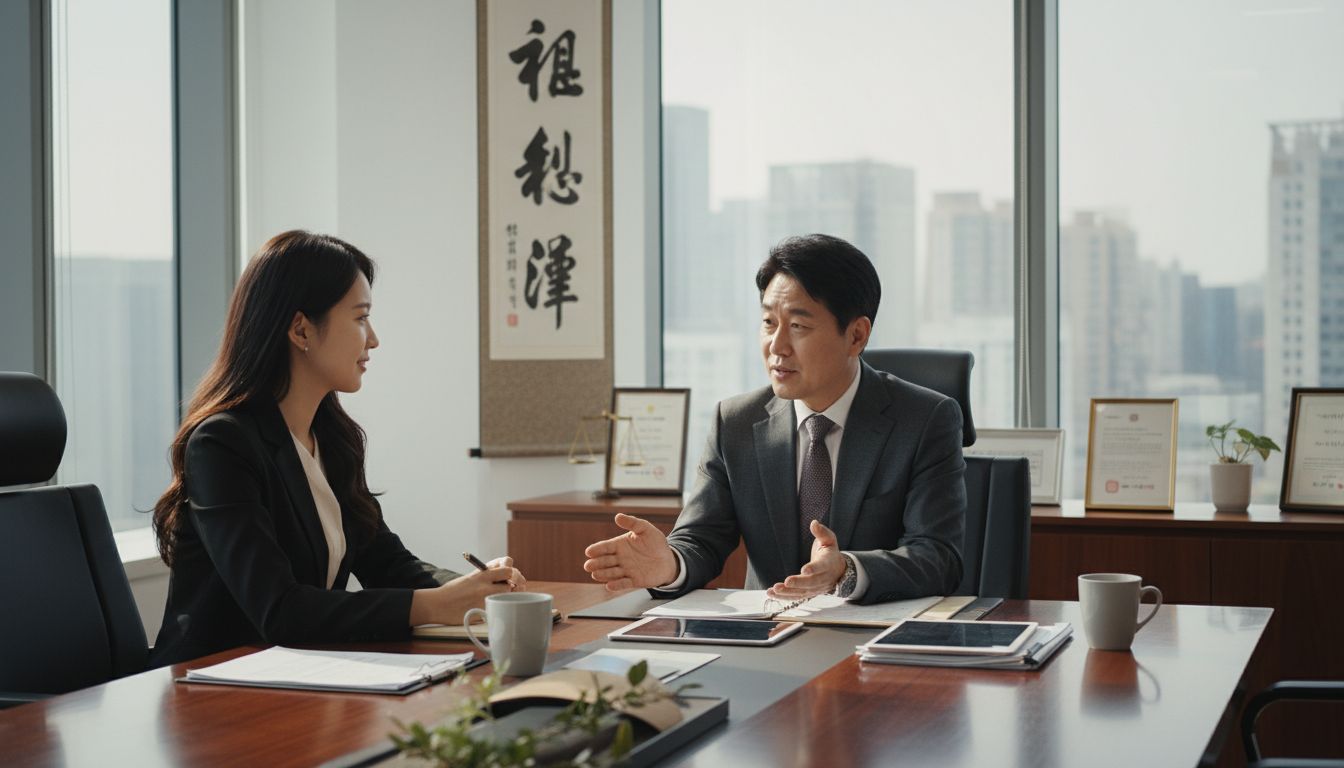 법무법인이 법률 상담을 진행하는 모습