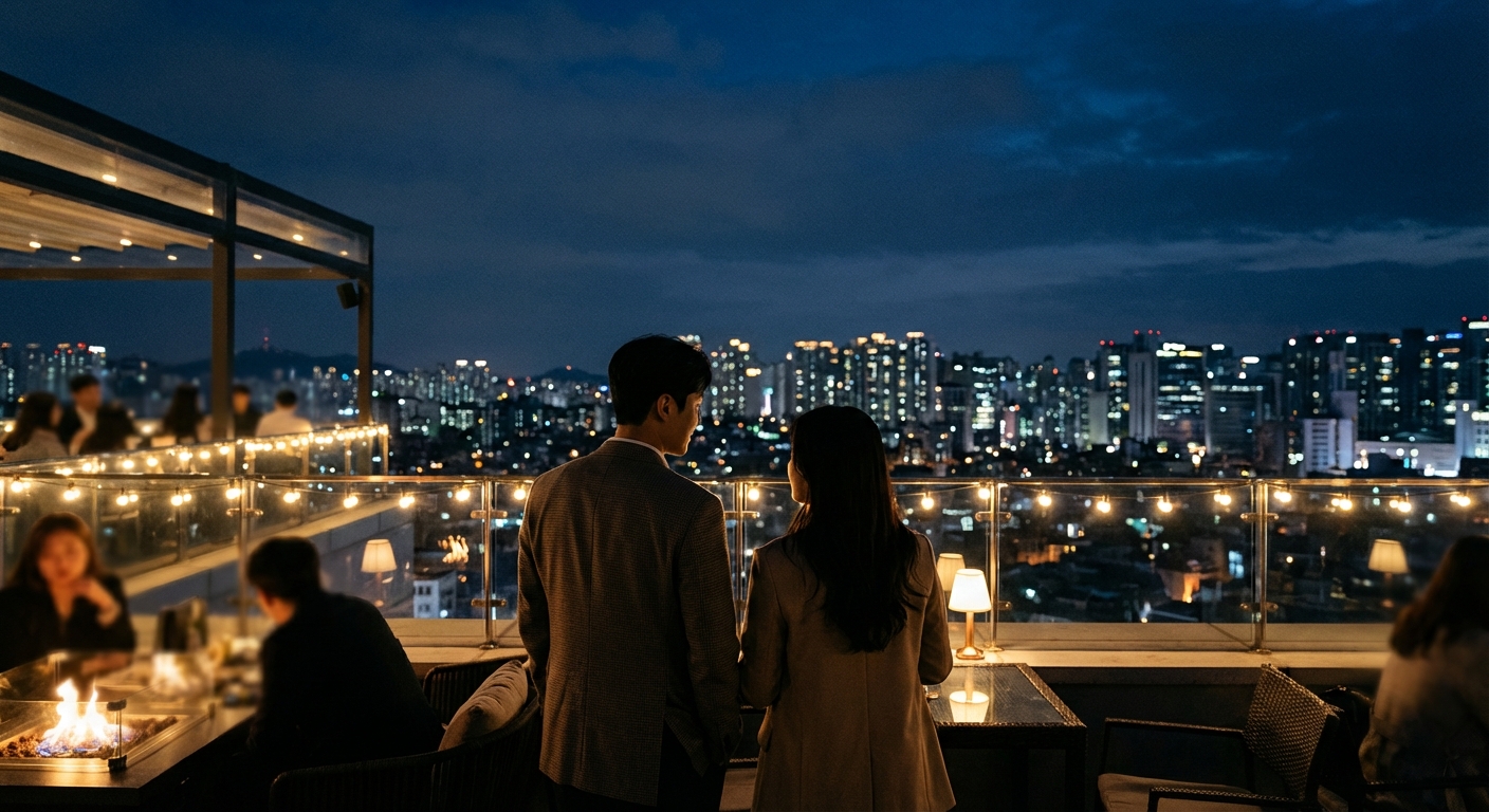 의정부 크리스마스 데이트 코스 추천: 겨울 낭만 가득한 야경 명소 & 실내 데이트 완벽 가이드 2 루프탑 레스토랑에서 의정부 시내 야경을 바라보는 연인