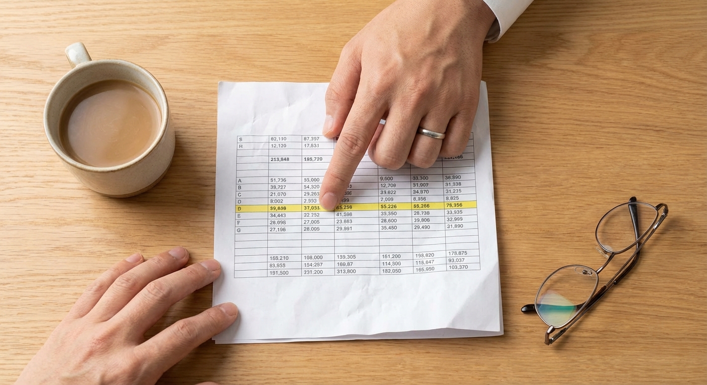 프리랜서가 지출 내역을 확인하며 절세 항목을 살펴보는 손