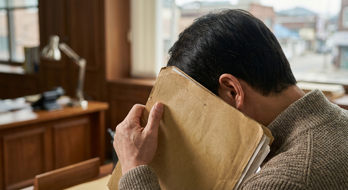 비수도권 중소기업 지원 정책 관련 서류를 들고 있는 한국인 사업가의 손.