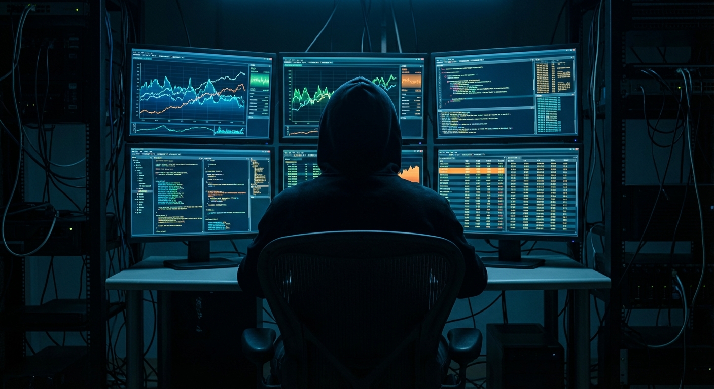 컴퓨터 화면의 데이터를 통해 문화누리카드 부정사용을 감시하는 시스템을 표현하는 이미지