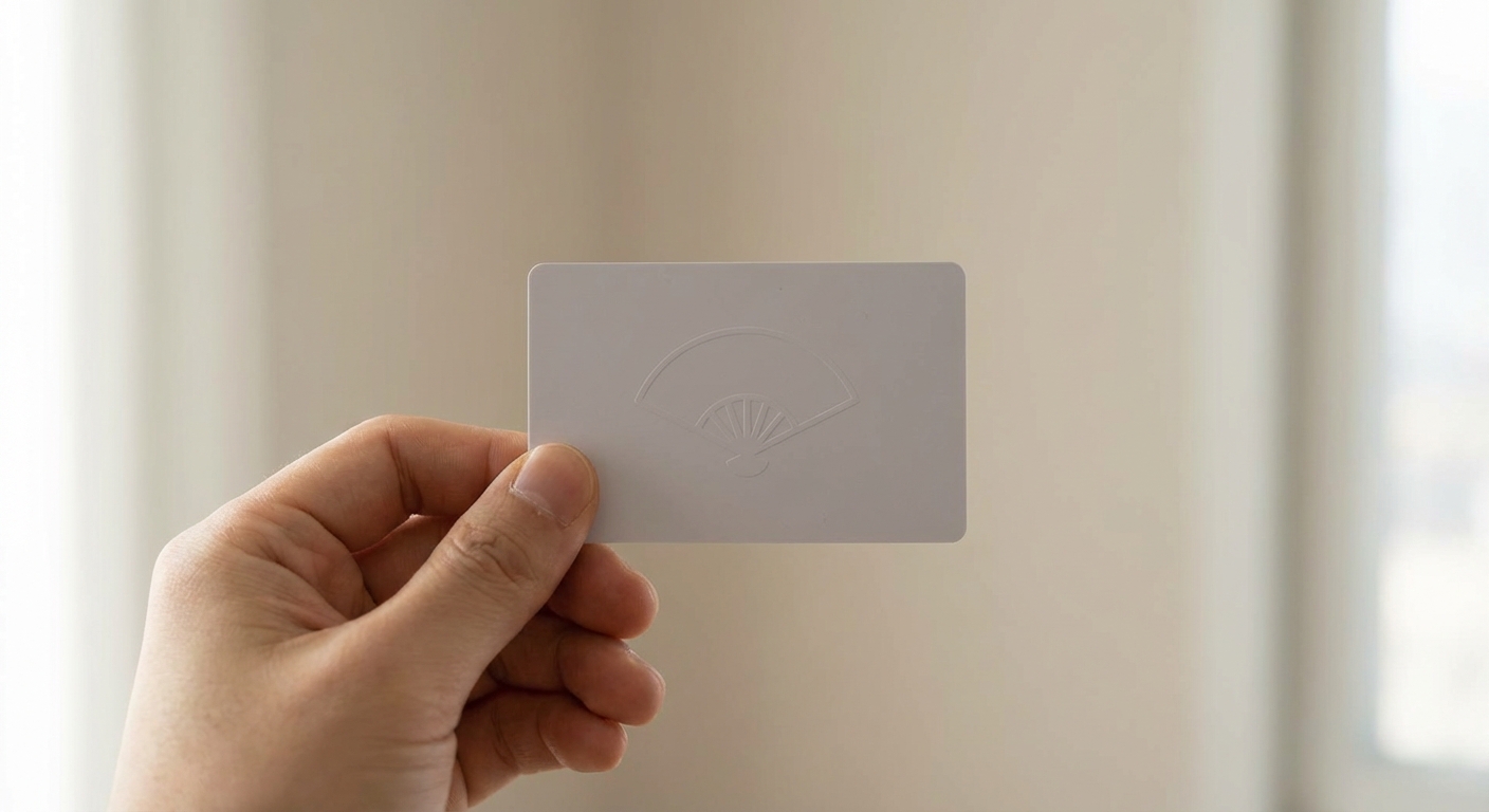 한 사람이 문화누리카드를 손에 들고 있는 모습.