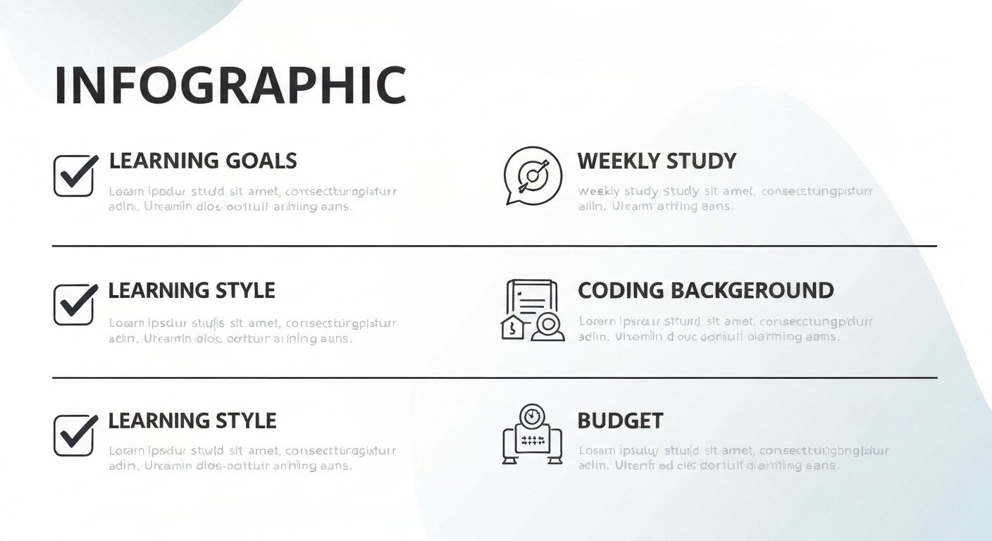 직장인이 파이썬 강의를 선택할 때 활용할 수 있는 5가지 자가 진단 체크리스트를 시각적으로 표현한 이미지
